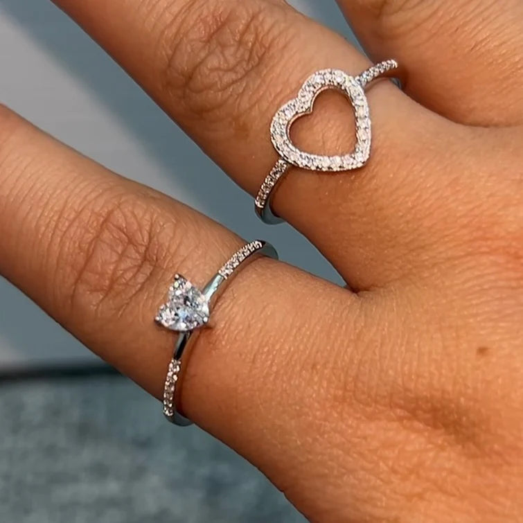 ‘PERFECT MATCH’ STERLING SILVER RING SET